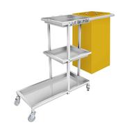 Carrello portabiancheria a 3 livelli con grande capacità in tessuto Oxford ispessito, silenzioso, ruote universali, colore giallo, perfetto per riporre e riporre vestiti sporchi