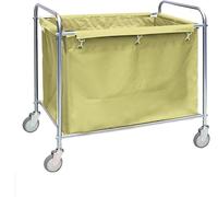 Carrello Portabiancheria Commerciale con Ruote, Carrello Portabiancheria Grande da 10 Bushel, Cesti Portabiancheria Commerciali in Acciaio Inossidabile per Impieghi Gravosi, Yellow, 35x35x22 inch