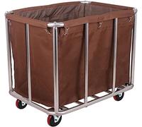 Carrello portabiancheria commerciale, grande 400 litri con tela impermeabile rimovibile, cesto portabiancheria in acciaio inossidabile