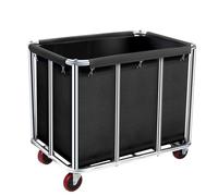 Carrello portabiancheria commerciale, grande 400 litri con tela impermeabile rimovibile, cesto portabiancheria in acciaio inossidabile resistente con ruote per hotel e ospedale, carico di 199,6 kg