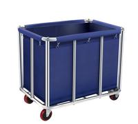 Carrello portabiancheria commerciale su ruote, grande rullo da 11,35 cm, con cesto foderato in tela impermeabile rimovibile, in acciaio inox resistente, per hotel e ospedali