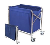 Carrello portabiancheria pieghevole su ruote, 400 l, per servizio alberghiero, resistente, per vestiti sporchi, blu 86 x 52 x 83 cm, soluzione durevole e portatile