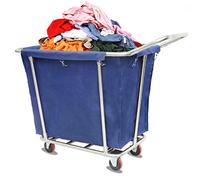 Carrello portabiancheria resistente in acciaio inox su ruote, cesto portabiancheria commerciale, con borse rimovibili e maniglia per casa e hotel, cesto (taglia: C)