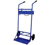 Carrello portabombole 2 posti con cassetta per bombole ossigeno acetilene lt.40