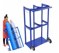 Carrello portabombole per impieghi gravosi, supporto per bombole di azoto su ruote, con catena di protezione, per stoccaggio e trasporto di bombole, per ospedali/fabbriche(69x30x100cm)