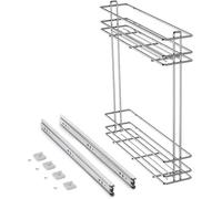 Carrello Portabottiglie Estraibile per Mobile Cucina - Cestello Portabottiglie in Acciaio - Carrello Cucina - Mensola Cucina - Pensile Cucina - Dispensa Cucina (Modulo 15 - Non Ammortizzato)