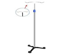 Carrello Portaflebo Regolabile con 4 Rotelle & Anti-Ribaltamento - Supporto per Infusione Pieghevole in Acciaio Inox per Ospedale, Casa di Cura, Assistenza Domiciliare e Pronto Soccorso