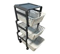 Carrello portafrutta 29x41xH75 cm da cucina con 3 cassetti in resina Modula