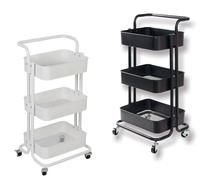 CARRELLO PORTAFRUTTA PORTA UTENSILI CUCINA E BAGNO 3 RIPIANI 2 COLORI