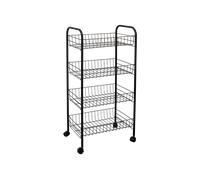 CARRELLO PORTAFRUTTA PORTA UTENSILI DA CUCINA E BAGNO 4 RIPIANI 3 COLORI FRUTTA