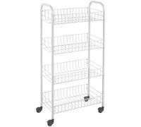 CARRELLO PORTAFRUTTA PORTA UTENSILI DA CUCINA E BAGNO 4 RIPIANI 3 COLORI FRUTTA