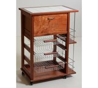 Carrello portafrutta portapane e bottigliera CILIEGIO