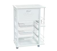 Carrello portafrutta portapane e bottigliera LACCATO BIANCO