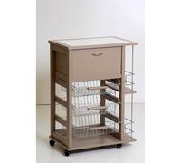Carrello portafrutta portapane e bottigliera LACCATO TORTORA