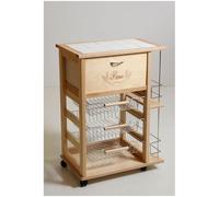 Carrello portafrutta portapane e bottigliera NATURALE