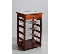 CARRELLO PORTAFRUTTA VESUVIO CLIEGIO CON CASSETTO MATTONELLE DECO LEGNO MASSELLO CASSETTI 380038