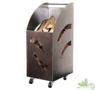 CARRELLO PORTALEGNA CON RUOTE 32x42x80h CM ACCIAIO VERNICIATO SMONTABILE