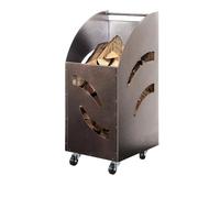Carrello Portalegna Cesto con Ruote Ferro Battuto per Camino Caminetto 32x40xH80