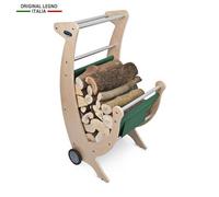Carrello Portalegna in Legno con telo Verde o Marrone