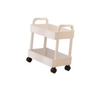 Carrello portaoggetti a 2 livelli con carrello con ruote per lavanderia,