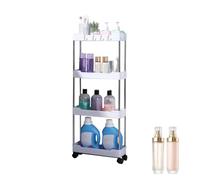 Carrello portaoggetti a 3/4 ripiani, sottile, con ripiano per pannolini, multiuso, per acqua minerale, gel doccia per camera da letto, cucina, bagno