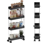 Carrello Portaoggetti a 3 Livelli,Scaffale Da Cucina Mobile,Carrello Bagno Salva