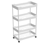 Carrello portaoggetti a 3 ripiani espandibile multiuso per cucina, lavanderia, camera da letto, spazi ristretti, in plastica, 15 x 40 x 87 cm