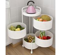 Carrello portaoggetti a 3 ripiani, in metallo, con rotelle, per dispensa, cucina, cesto di frutta e ripiano portaoggetti