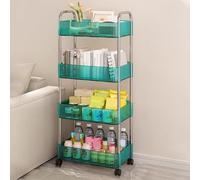 Carrello portaoggetti a 4 ripiani, multifunzionale, per cucina, bagno e ufficio, con ripiano mobile per l'organizzazione della casa