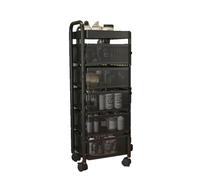 Carrello portaoggetti a 5 ripiani con ruote, compatto per cucina, bagno e soggiorno, salvaspazio, per la casa