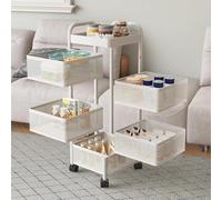 Carrello portaoggetti a 5 ripiani con ruote, compatto per cucina, bagno e soggiorno, salvaspazio, versatile per la casa