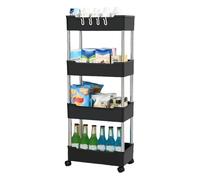 Carrello portaoggetti a più strati stretto per bagno, cucina, organizer salvaspazio mobile con carrelli multifunzionali per cucina e bagno