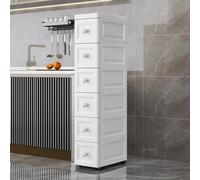 Carrello portaoggetti a rullo stretto, carrello salvaspazio da bagno, durevole e resistente all'usura, perfetto per piccoli spazi come cucine e bagni