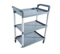 Carrello portaoggetti a tre piani, carrello per servizio di montaggio, consegna ristorante e vagone ristorante, sposta il carrello piccolo, vagone ristorante con ruote in plastica PP