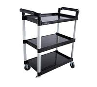 Carrello portaoggetti a tre piani, carrello per servizio di montaggio, consegna ristorante e vagone ristorante, sposta il carrello piccolo, vagone ristorante con ruote in plastica PP