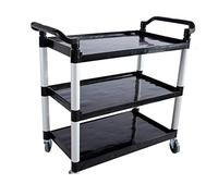 Carrello portaoggetti a tre piani, carrello per servizio di montaggio, consegna ristorante e vagone ristorante, sposta il carrello piccolo, vagone ristorante con ruote in plastica PP