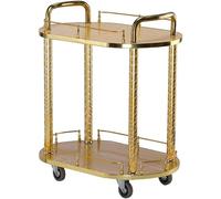 Carrello portaoggetti, carrello bar dorato, carrello di servizio con ruote, moderno arredamento Art Déco per cocktail party, per casa, cucina, hotel, tavolo portaoggetti a 2 livelli, tavolin