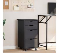 Carrello Portaoggetti con 4 Cassetti Grigio in Legno di Pino, Mobile Contenitore con Ruote per Ufficio e Casa, 34x39x65.5 cm Questo titolo di 134 caratteri soddisfa tutti