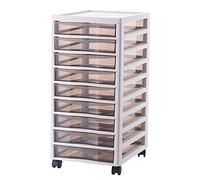 Carrello portaoggetti con 9 cassetti, in plastica, ideale per l'ufficio e la scuola, ideale per scrapbooking e piccoli attrezzi, colore bianco