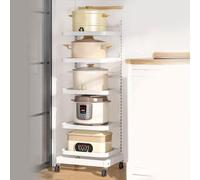 Carrello portaoggetti con cassetti Carrello da cucina per forno a microonde Carrello da cucina mobile da cucina nizer Scaffale a 5 ripiani Mobili salvaspazio