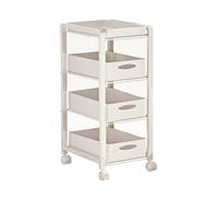 Carrello portaoggetti con cassetto estraibile e ripiani regolabili per spazi ristretti in bagno o cucina