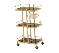 Carrello portaoggetti con design a tre livelli, struttura in ferro e supporto per lavabo, motivo marmo nero, ideale per l'organizzazione domestica (83 x 28 x 45 cm)