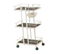 Carrello portaoggetti con design a tre livelli, struttura in ferro e supporto per lavabo, motivo marmo nero, ideale per l'organizzazione domestica (83 x 28 x 45 cm)