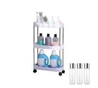 Carrello portaoggetti con rotelle, scaffale multiuso con ruote, robusto carrello portaoggetti per camera da letto, bagno, cucina, pannolini acqua minerale, gel doccia, largo/stretto