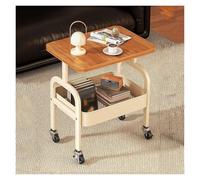 Carrello portaoggetti con rotelle, scaffale portaoggetti da bagno a più livelli, carrello mobile per snack e libri con piano in legno, carrello mobile a 2 ripiani, per soggiorno e cucina