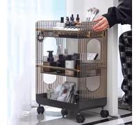 Carrello portaoggetti con ruote, 3 ripiani, carrello mobile per la spesa, per bagno e cucina, facile da montare con ganci.