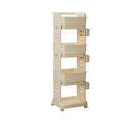 Carrello portaoggetti con ruote, design multistrato e ventilazione, altezza regolabile, cestino laterale da appendere, perfetto per barbieri, spa e studi di tatuaggi (45,5)