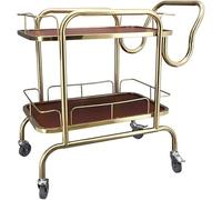 Carrello portaoggetti da bar, carrello portavivande per casa, hotel, ristorante, carrello portavivande di lusso in legno e metallo a 2 livelli, carrello portavivande da cucina con ruote bloc