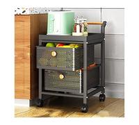 Carrello portaoggetti da cucina, carrello multifunzionale, ripiano basso con cassetto, porta verdure per frutta e verdura, salvaspazio