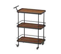 Carrello Portaoggetti Da Cucina Carrello Portaoggetti Con Ruote Carrello Portaoggetti A 3 Livelli Carrello Portaoggetti Da Cucina In Metallo E Legno Con Ruote E Maniglia Carrello Di Servizio Carrello